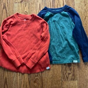 Set of Gap long sleeve shirts. Size 4T, but I think they fit more like 3T.